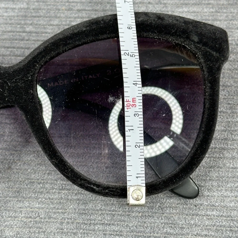 Italia Independent Black Velvet Cat Eye Sunglasses Made in Italy 092V/009 Y2k